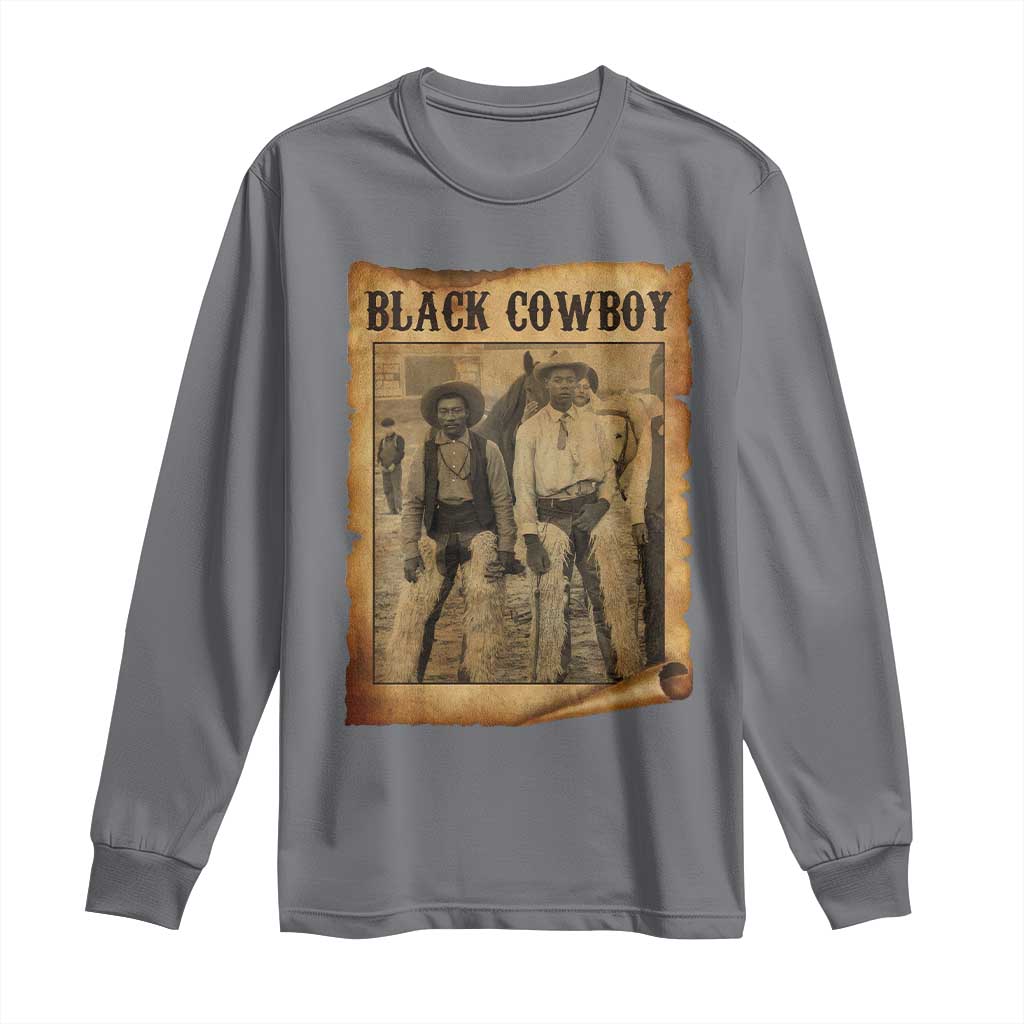Black Cowboys Long Sleeve Shirt Vintage African American Western Black History TS10 Charcoal Print Your Wear