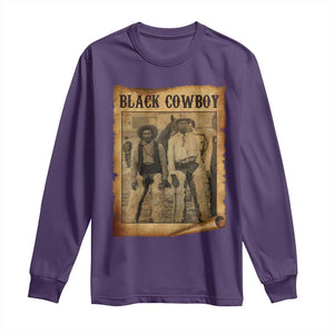 Black Cowboys Long Sleeve Shirt Vintage African American Western Black History TS10 Purple Print Your Wear
