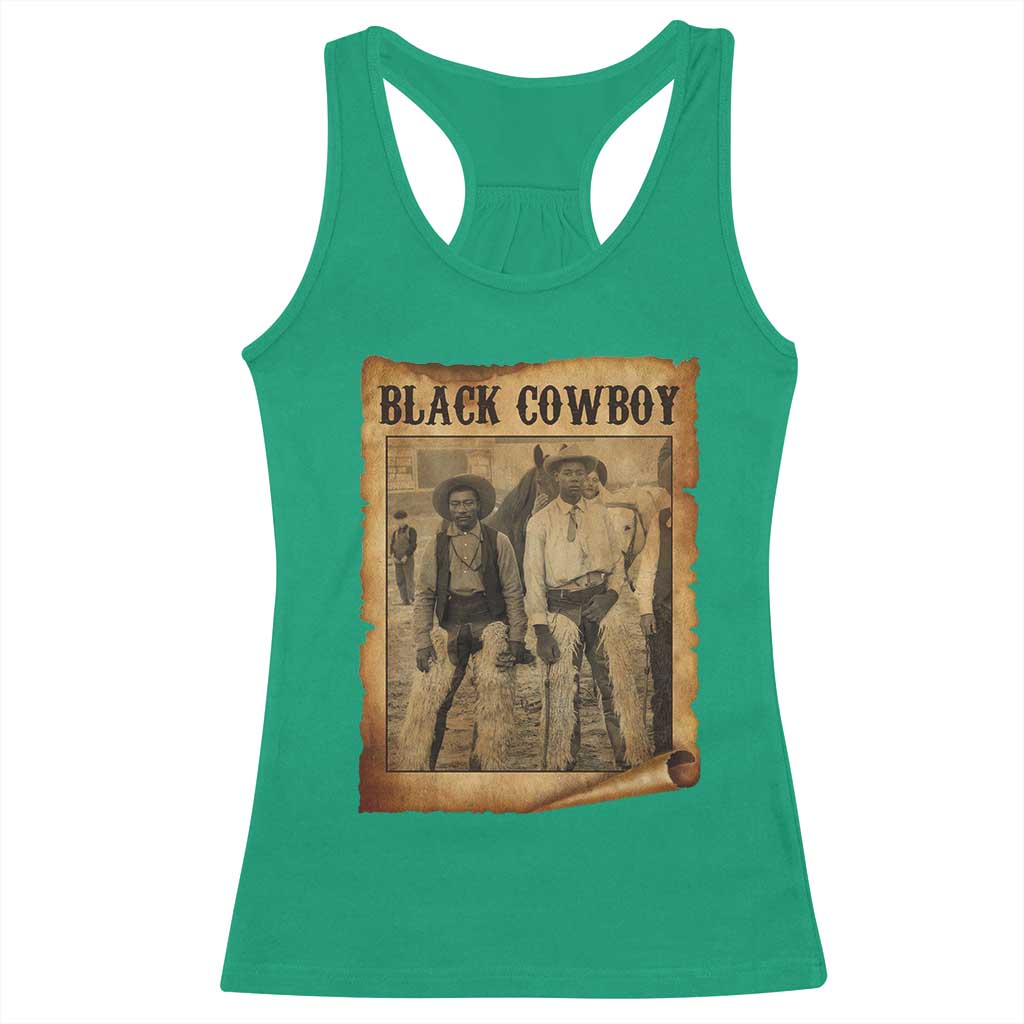 Black Cowboys Racerback Tank Top Vintage African American Western Black History TS10 Irish Green Print Your Wear