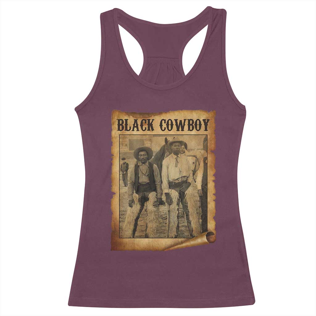 Black Cowboys Racerback Tank Top Vintage African American Western Black History TS10 Maroon Print Your Wear