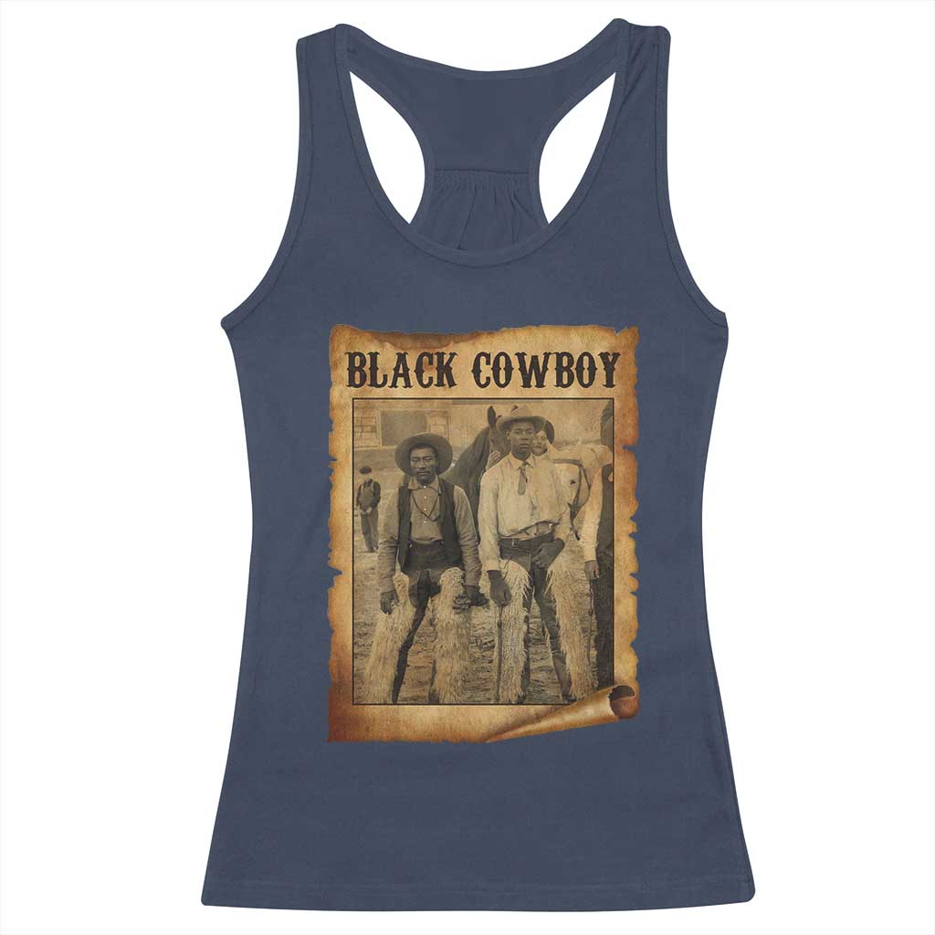 Black Cowboys Racerback Tank Top Vintage African American Western Black History TS10 Navy Print Your Wear