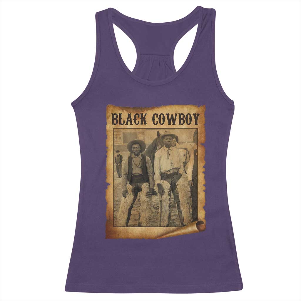Black Cowboys Racerback Tank Top Vintage African American Western Black History TS10 Purple Print Your Wear