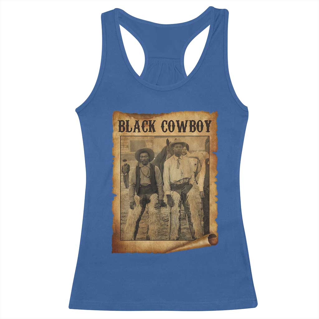 Black Cowboys Racerback Tank Top Vintage African American Western Black History TS10 Royal Blue Print Your Wear