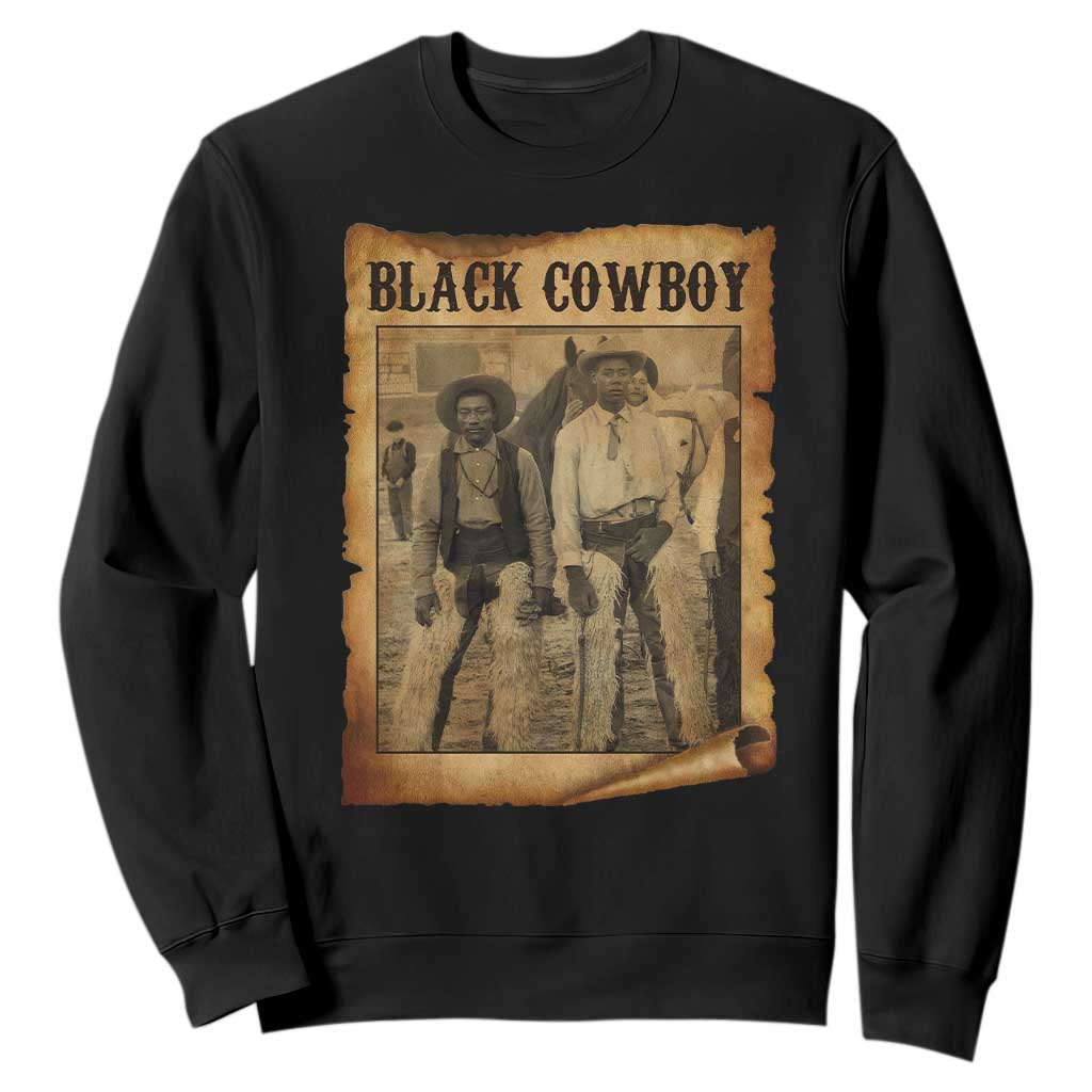 Black Cowboys Sweatshirt Vintage African American Western Black History TS10 Black Print Your Wear