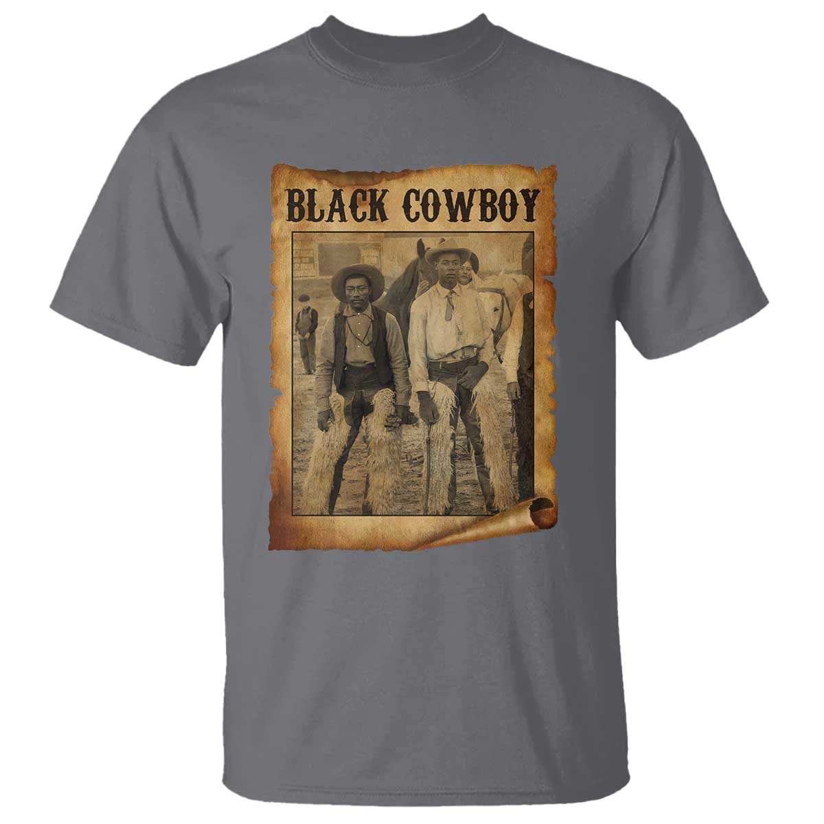 Black Cowboys T Shirt Vintage African American Western Black History TS10 Charcoal Print Your Wear