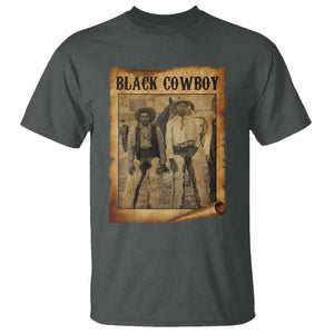 Black Cowboys T Shirt Vintage African American Western Black History TS10 Dark Heather Print Your Wear