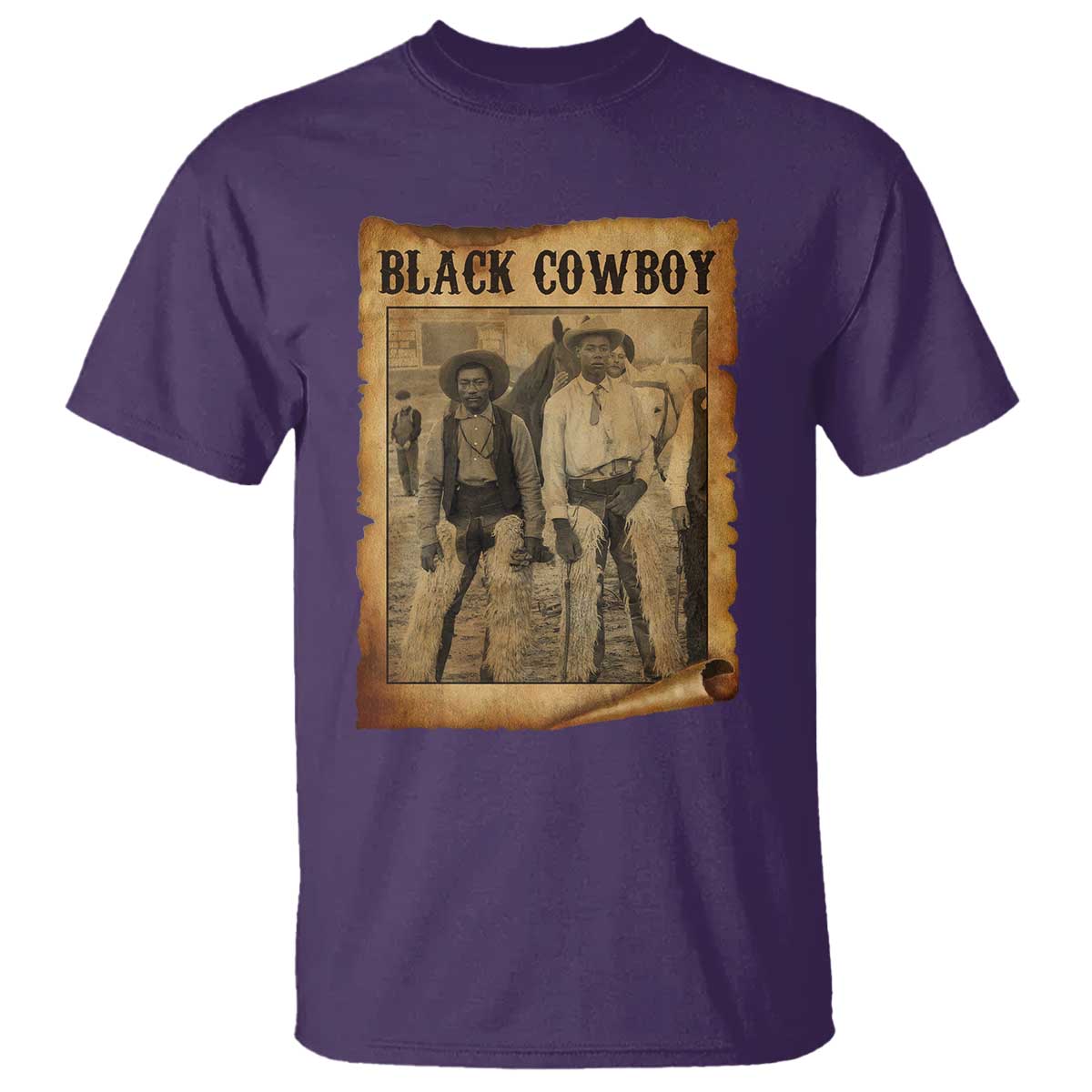 Black Cowboys T Shirt Vintage African American Western Black History TS10 Purple Print Your Wear