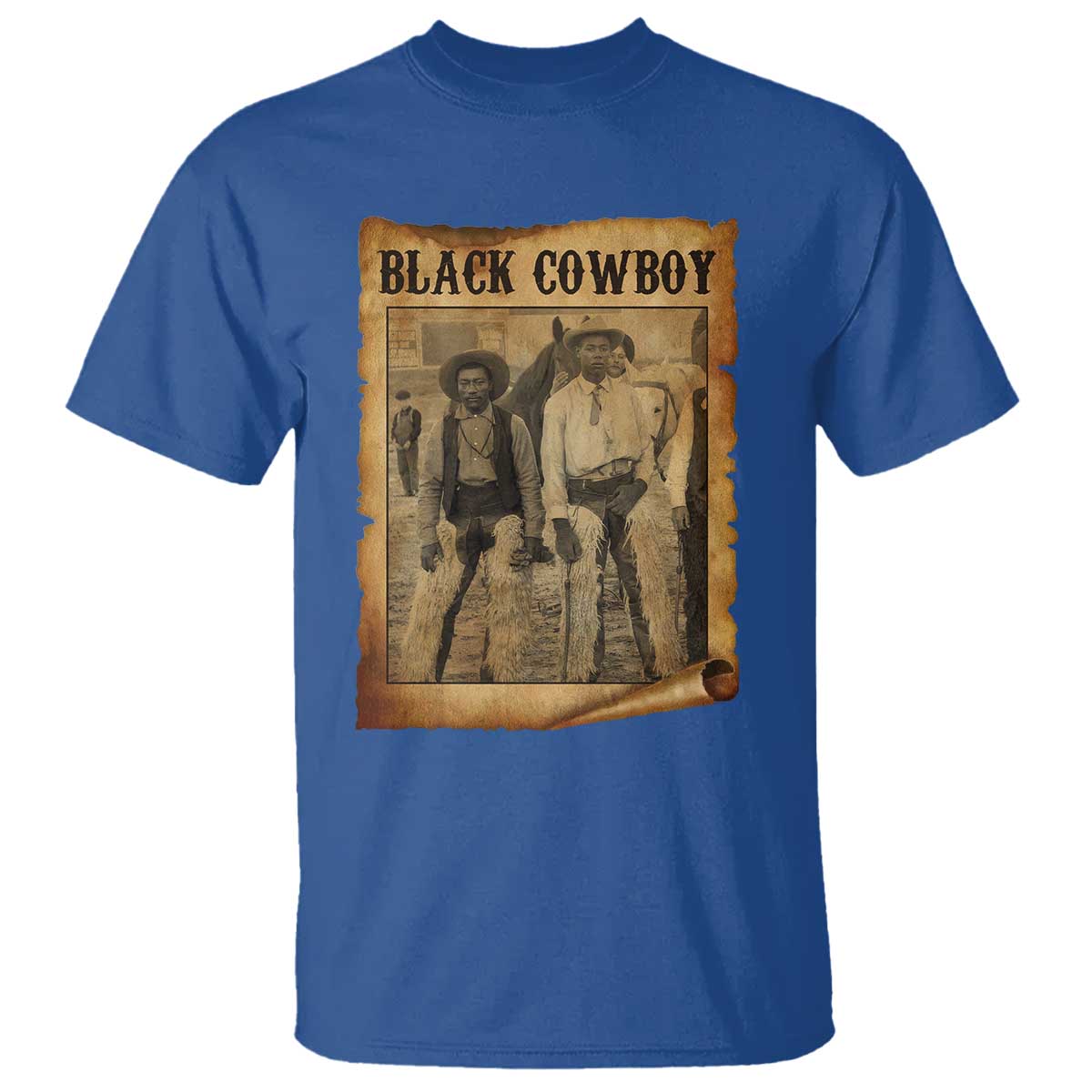 Black Cowboys T Shirt Vintage African American Western Black History TS10 Royal Blue Print Your Wear