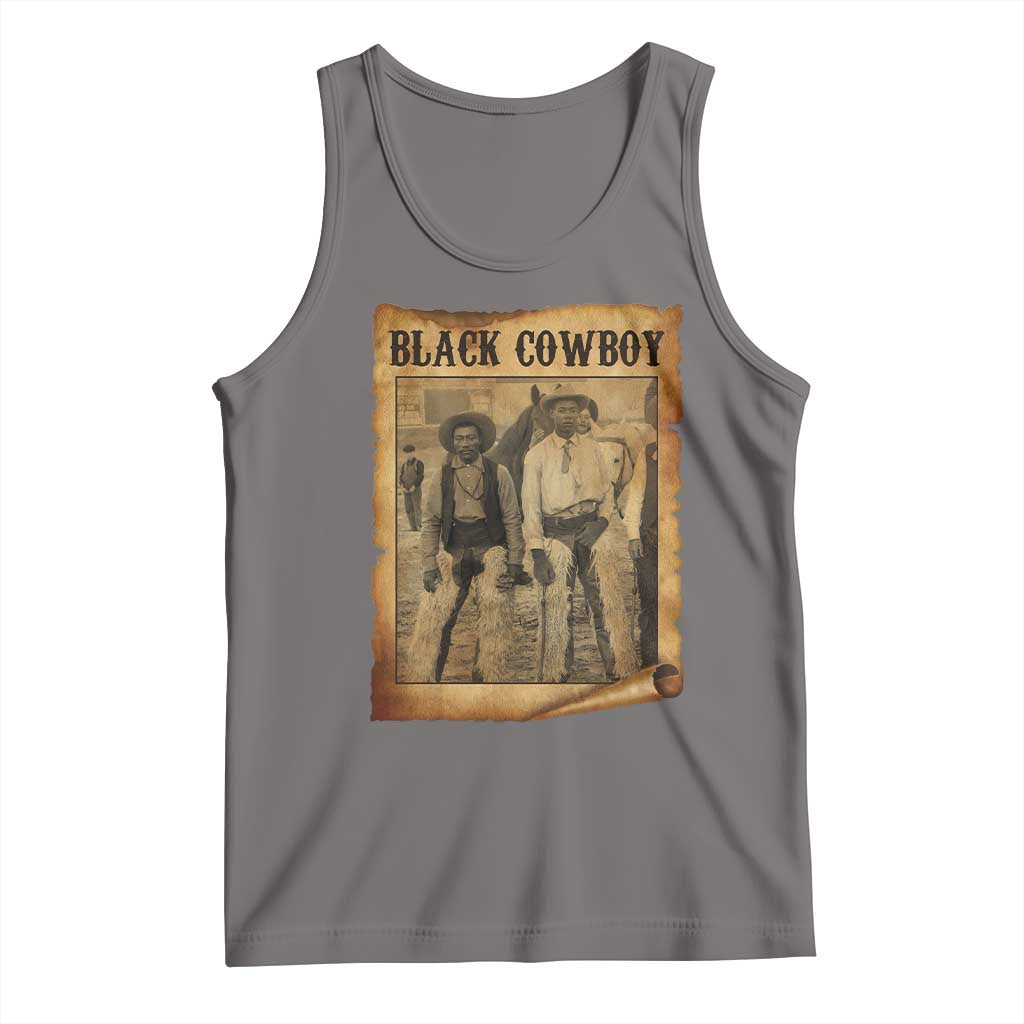 Black Cowboys Tank Top Vintage African American Western Black History TS10 Deep Heather Print Your Wear