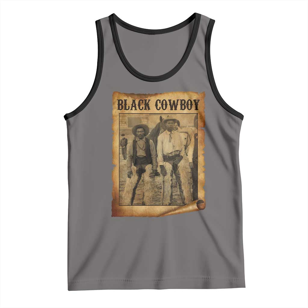 Black Cowboys Tank Top Vintage African American Western Black History TS10 Deep Heather Black Print Your Wear