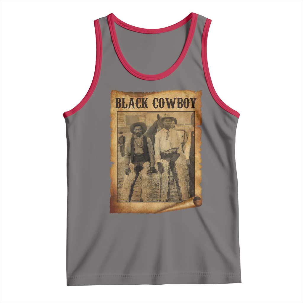 Black Cowboys Tank Top Vintage African American Western Black History TS10 Deep Heather Red Print Your Wear