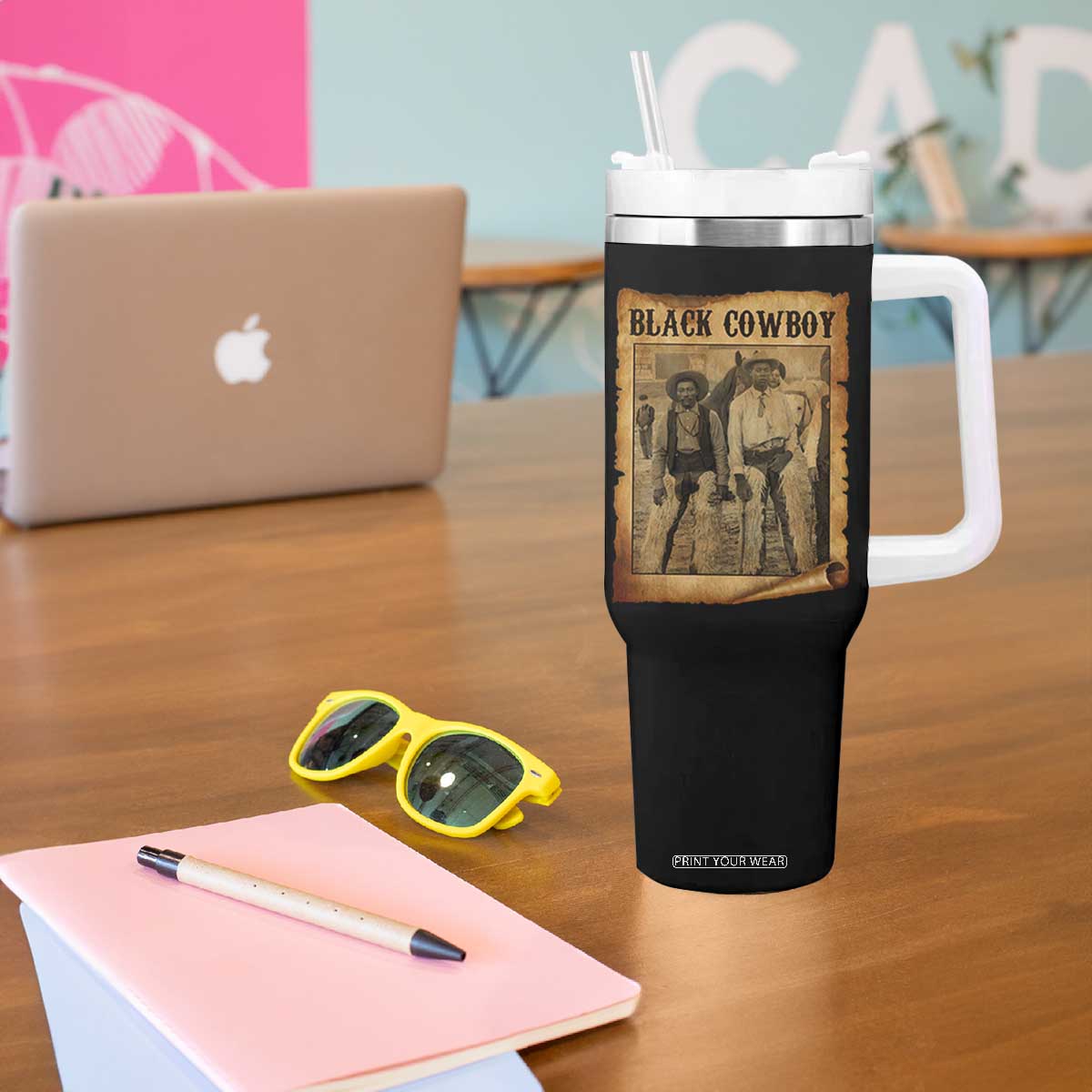 Black Cowboys Tumbler With Handle Vintage African American Western Black History TS10 Print Your Wear