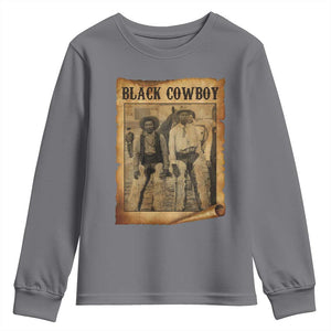 Black Cowboys Youth Sweatshirt Vintage African American Western Black History TS10 Charcoal Print Your Wear