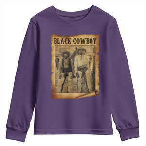 Black Cowboys Youth Sweatshirt Vintage African American Western Black History TS10 Purple Print Your Wear