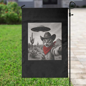 Vintage UFO Cowboy Cat Garden Flag Retro 90s Western Rodeo Kitten Cat Selfie With Alien UFO TS10 Print Your Wear