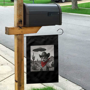 Vintage UFO Cowboy Cat Garden Flag Retro 90s Western Rodeo Kitten Cat Selfie With Alien UFO TS10 Print Your Wear