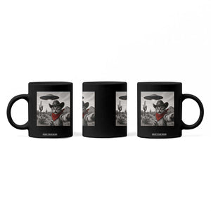 Vintage UFO Cowboy Cat Coffee Mug Retro 90s Western Rodeo Kitten Cat Selfie With Alien UFO TS10 Print Your Wear