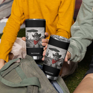 Vintage UFO Cowboy Cat Tumbler Cup Retro 90s Western Rodeo Kitten Cat Selfie With Alien UFO TS10 Print Your Wear