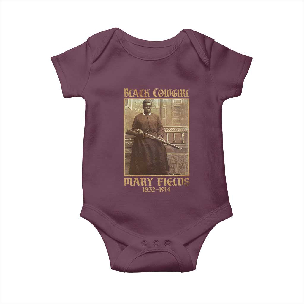 Mary Fields Black Cowgirl Baby Onesie Vintage African American Western Black History TS10 Maroon Print Your Wear