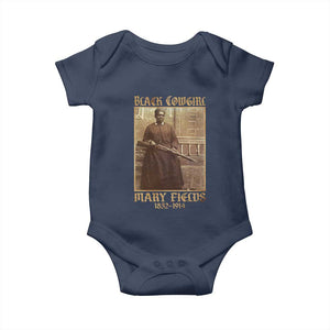 Mary Fields Black Cowgirl Baby Onesie Vintage African American Western Black History TS10 Navy Print Your Wear