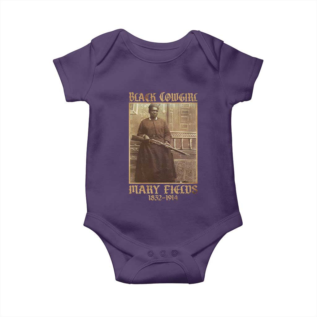 Mary Fields Black Cowgirl Baby Onesie Vintage African American Western Black History TS10 Purple Print Your Wear