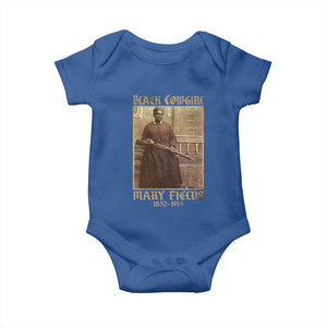 Mary Fields Black Cowgirl Baby Onesie Vintage African American Western Black History TS10 Royal Blue Print Your Wear