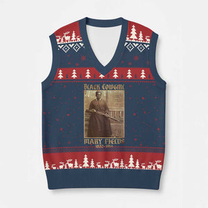 Mary Fields Black Cowgirl V-Neck Knit Sweater Vest Vintage African American Western Black History TS10 Navy Red Print Your Wear
