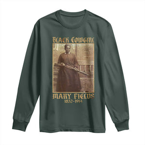 Mary Fields Black Cowgirl Long Sleeve Shirt Vintage African American Western Black History TS10 Dark Forest Green Print Your Wear