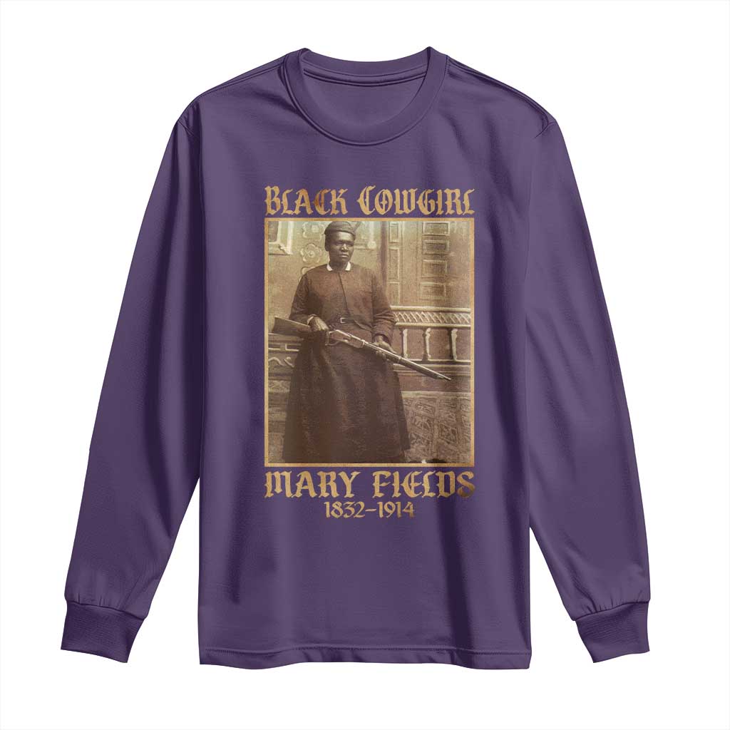 Mary Fields Black Cowgirl Long Sleeve Shirt Vintage African American Western Black History TS10 Purple Print Your Wear