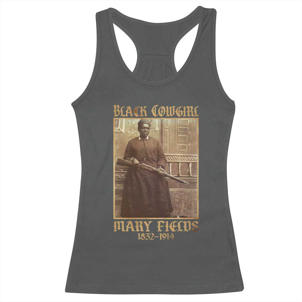 Mary Fields Black Cowgirl Racerback Tank Top Vintage African American Western Black History TS10 Dark Heather Print Your Wear