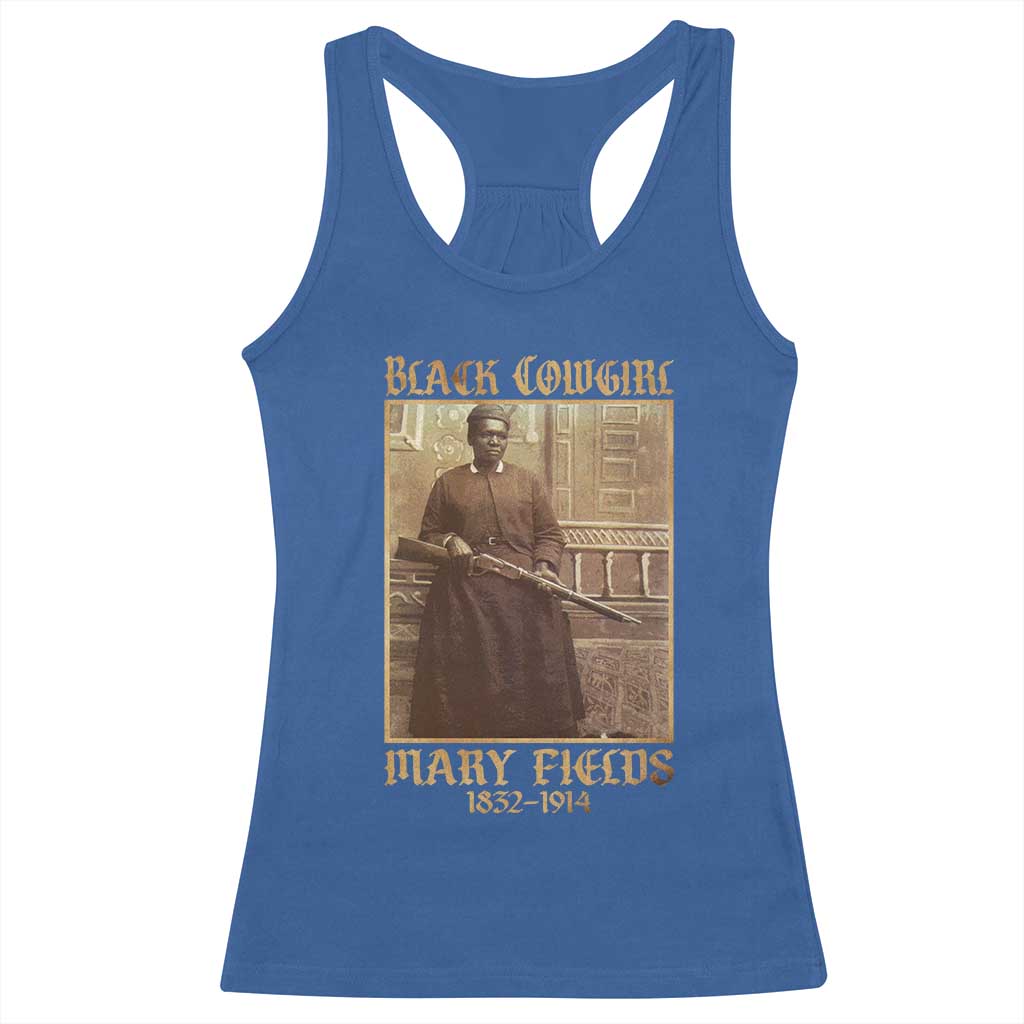 Mary Fields Black Cowgirl Racerback Tank Top Vintage African American Western Black History TS10 Royal Blue Print Your Wear