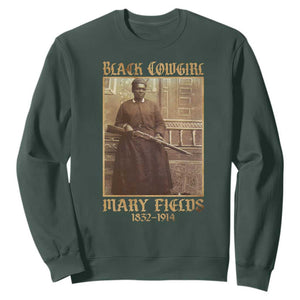 Mary Fields Black Cowgirl Sweatshirt Vintage African American Western Black History TS10 Dark Forest Green Print Your Wear