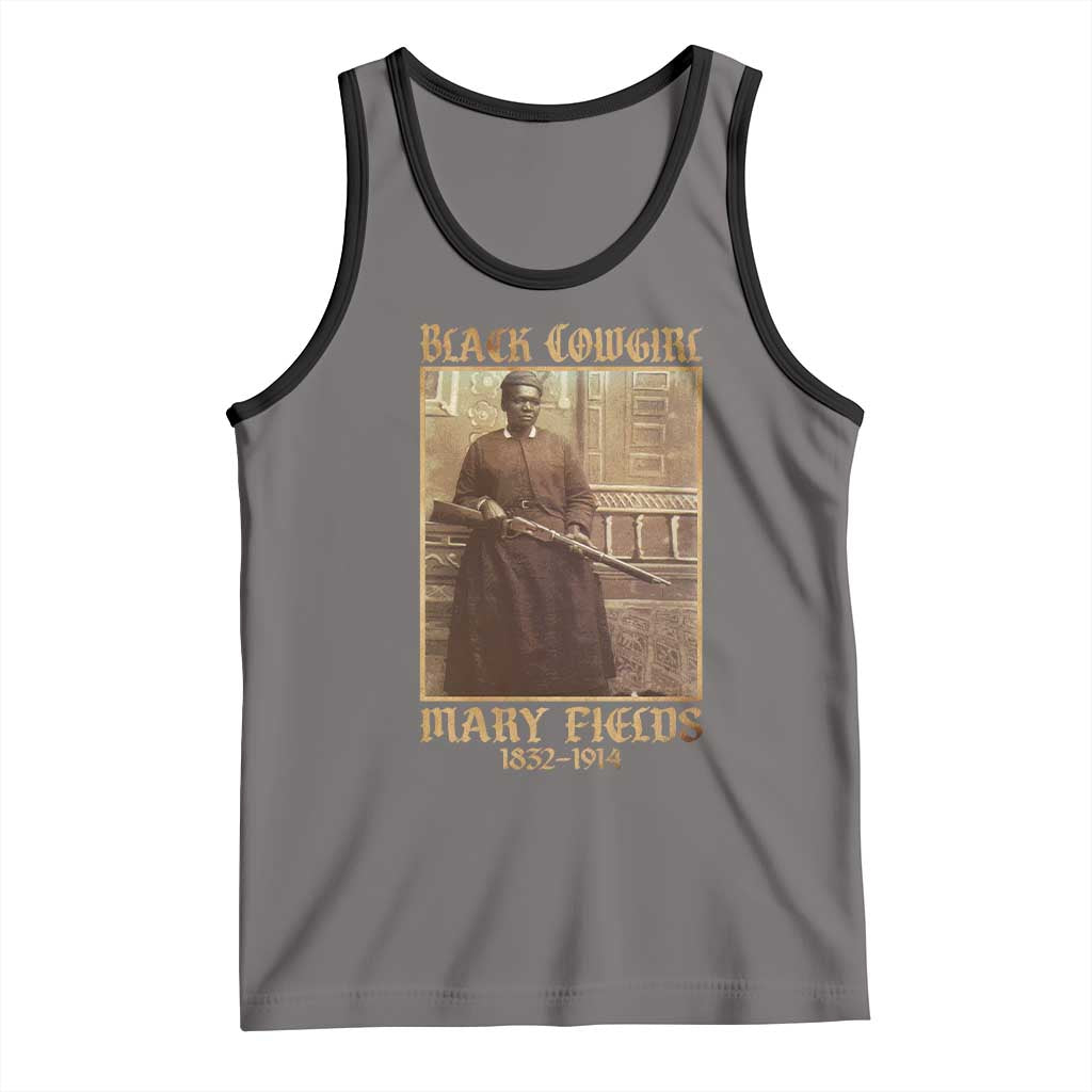 Mary Fields Black Cowgirl Tank Top Vintage African American Western Black History TS10 Deep Heather Black Print Your Wear
