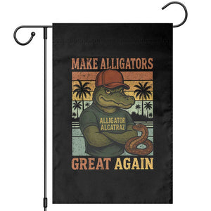 Retro Alligator Alcatraz Garden Flag Funny Florida Everglades Dark Humor TS10 Black Print Your Wear