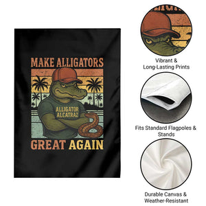Retro Alligator Alcatraz Garden Flag Funny Florida Everglades Dark Humor TS10 Print Your Wear