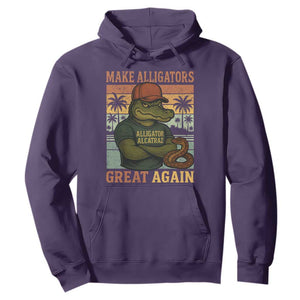 Retro Alligator Alcatraz Hoodie Funny Florida Everglades Dark Humor TS10 Purple Print Your Wear