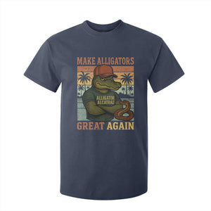 Retro Alligator Alcatraz T Shirt For Kid Funny Florida Everglades Dark Humor TS10 Navy Print Your Wear