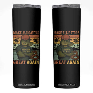 Retro Alligator Alcatraz Skinny Tumbler Funny Florida Everglades Dark Humor TS10 Black Print Your Wear