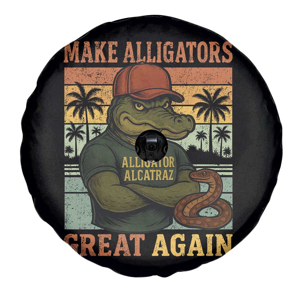 Retro Alligator Alcatraz Spare Tire Cover Funny Florida Everglades Dark Humor TS10 Print Your Wear