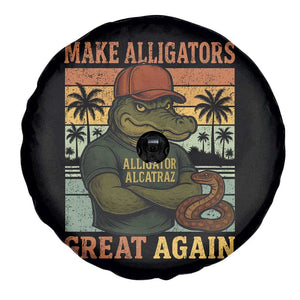 Retro Alligator Alcatraz Spare Tire Cover Funny Florida Everglades Dark Humor TS10 Print Your Wear