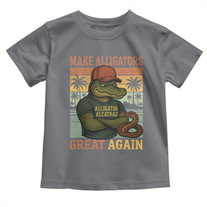 Retro Alligator Alcatraz Toddler T Shirt Funny Florida Everglades Dark Humor TS10 Charcoal Print Your Wear
