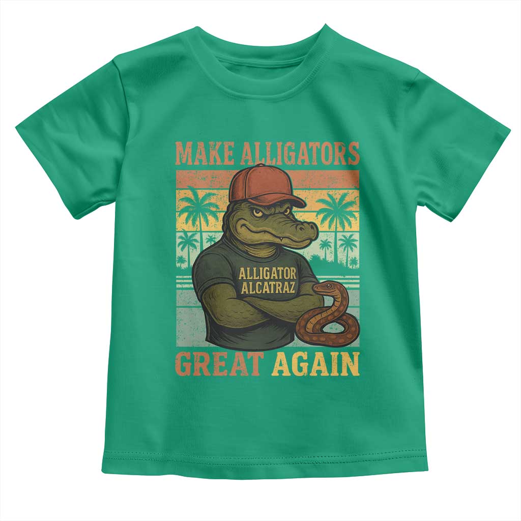 Retro Alligator Alcatraz Toddler T Shirt Funny Florida Everglades Dark Humor TS10 Irish Green Print Your Wear