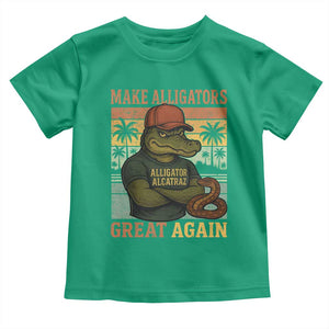 Retro Alligator Alcatraz Toddler T Shirt Funny Florida Everglades Dark Humor TS10 Irish Green Print Your Wear