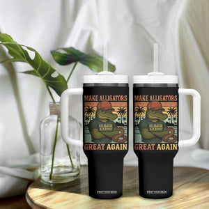 Retro Alligator Alcatraz Tumbler With Handle Funny Florida Everglades Dark Humor TS10 Print Your Wear