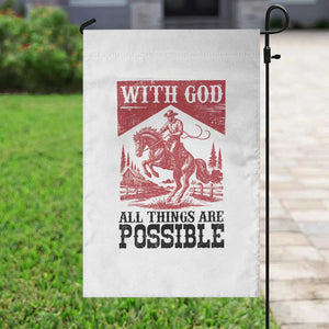 Christian Cowboy Garden Flag Vintage Christian All Things Are Possible Encouraging Bible Verse TS10 Print Your Wear