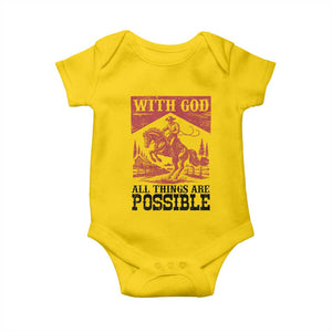 Christian Cowboy Baby Onesie Vintage Christian All Things Are Possible Encouraging Bible Verse TS10 Daisy Print Your Wear