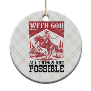 Christian Cowboy Ceramic Ornament Vintage Christian All Things Are Possible Encouraging Bible Verse TS10 1pc Christmas Plaid Print Your Wear