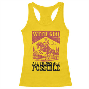 Christian Cowboy Racerback Tank Top Vintage Christian All Things Are Possible Encouraging Bible Verse TS10 Daisy Print Your Wear