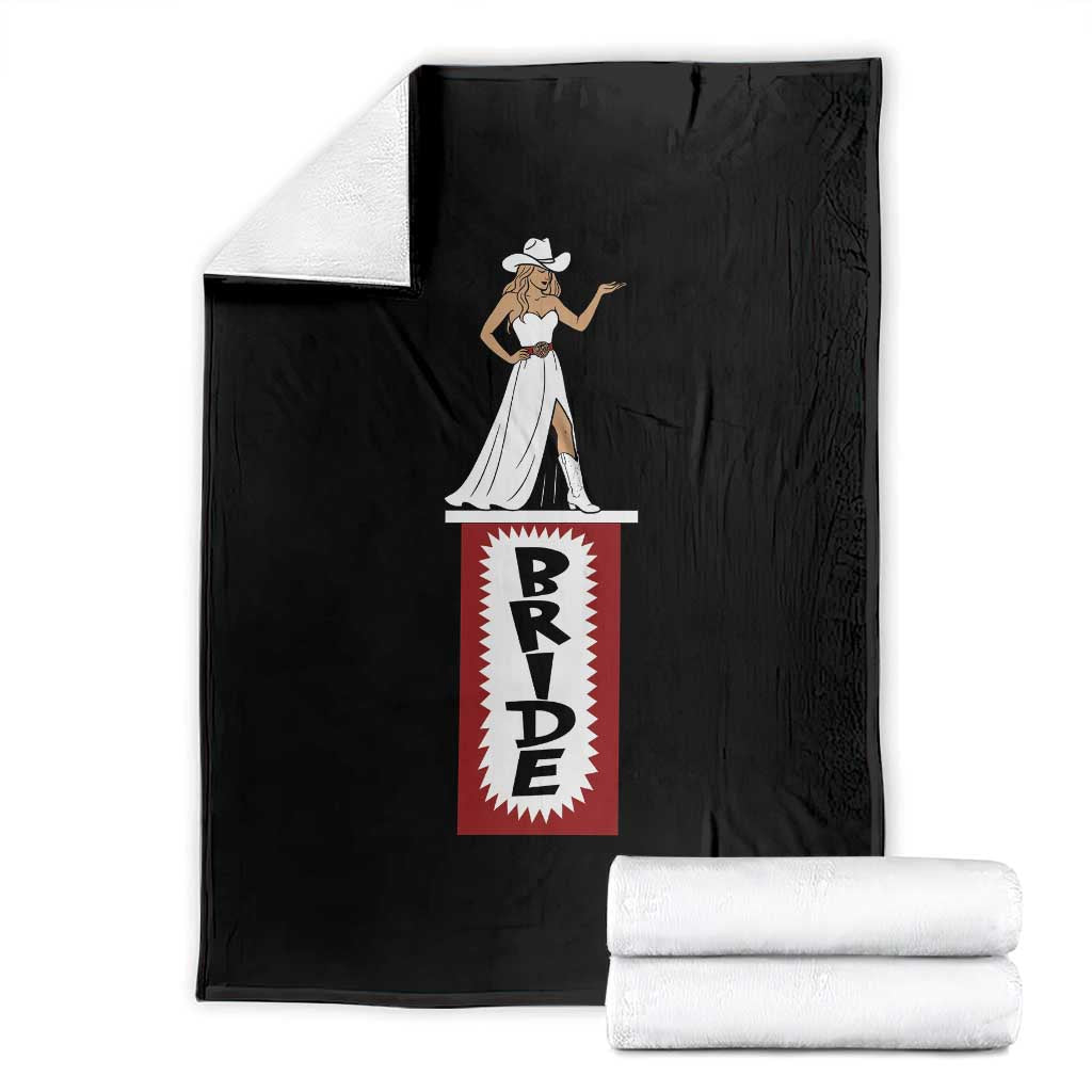 Bride Cowgirl Throw Blanket Western Rodeo Bachelorette Party Wedding TS10 Black Print Your Wear