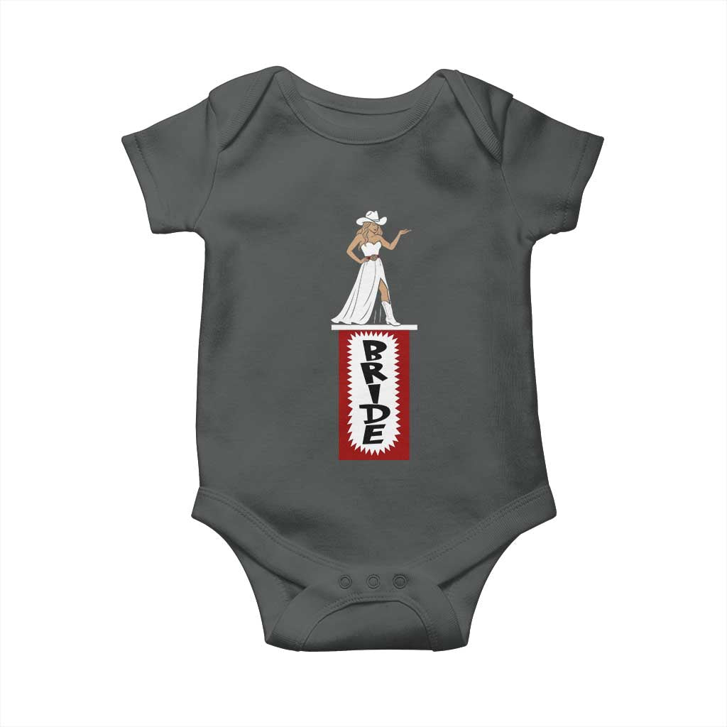 Bride Cowgirl Baby Onesie Western Rodeo Bachelorette Party Wedding TS10 Dark Heather Print Your Wear